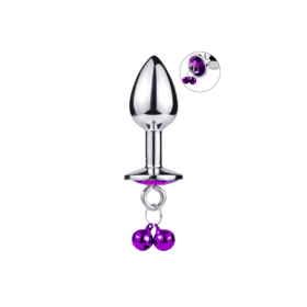 Plug bijou aluminium violet avec clochettes Taille S JINGLE 